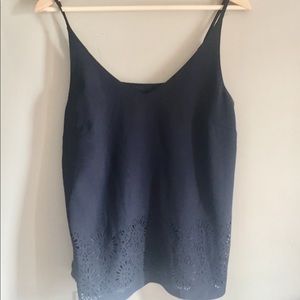 Navy Banana Republic Laser Cutout Tank🌴